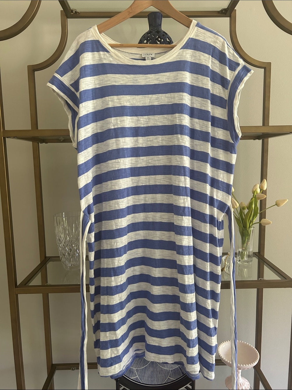 J. Crew Periwinkle and White Striped Dress